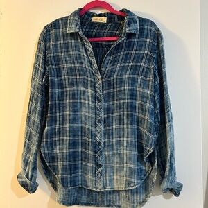 Bella Dahl Blue Plaid Button-Up Shirt